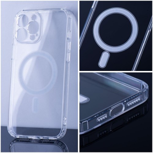 Capa Clear Mag com proteção de câmera compatível com MagSafe para iPhone 15 Pro Max