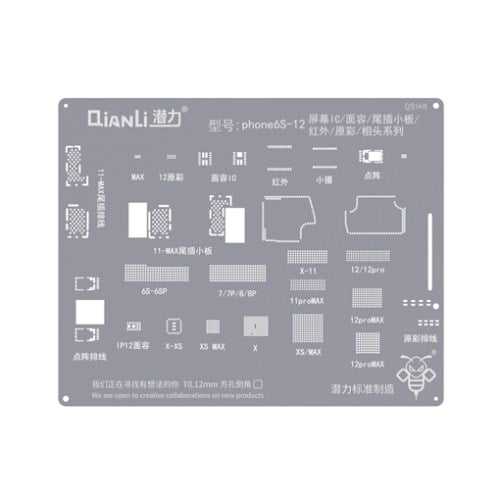 Estêncil Qianli Bumblebee (QS148) para ecrã do iPhone 6S-13 / Face ID
