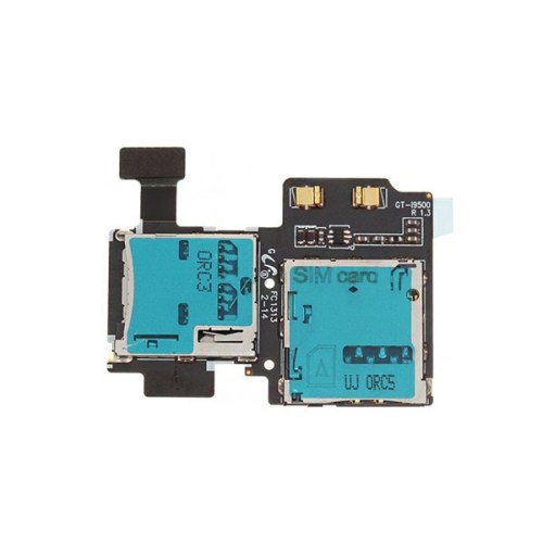 Flex com conector de cartão SIM e cartão SD para Samsung Galaxy S4 i9500 / i9505