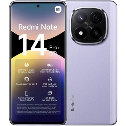 Smartphone Xiaomi Redmi Note 14 Pro+ (Plus) 5G 6.67" Dual SIM 8GB/256GB Lavender Purple