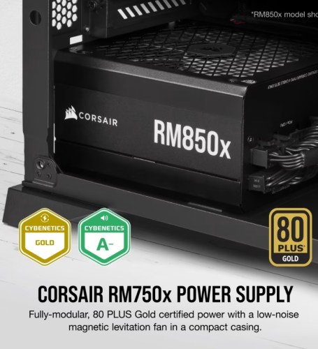 Fonte Alimentação Corsair Série ATX 750W 80 Plus Gold Modular RM750x