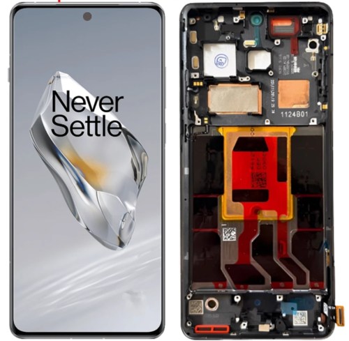 Display LCD e Touch OnePlus 12 (CPH2573, CPH2581) preto Frame Silver OEM