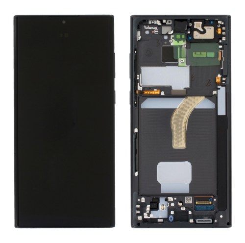 Ecrã ou display LCD e Touch para Samsung S22 Ultra SM-G908B Phantom black original service pack